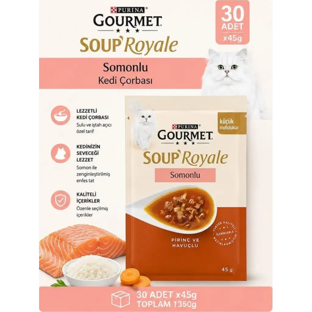 Gourmet Soup Royale Somonlu Kedi Çorbası 45 Gr 30 Adet