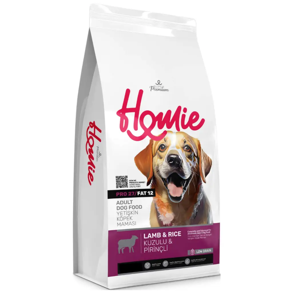 Homie Süper Premium Düşük Tahıllı Kuzu Etli Yetişkin Köpek Maması 12 Kg