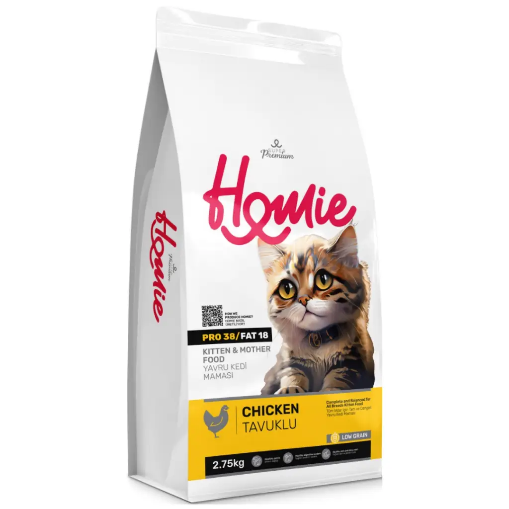Homie Süper Premium Düşük Tahıllı Mother & Kitten Tavuklu Yavru Kedi Maması 2.75 Kg