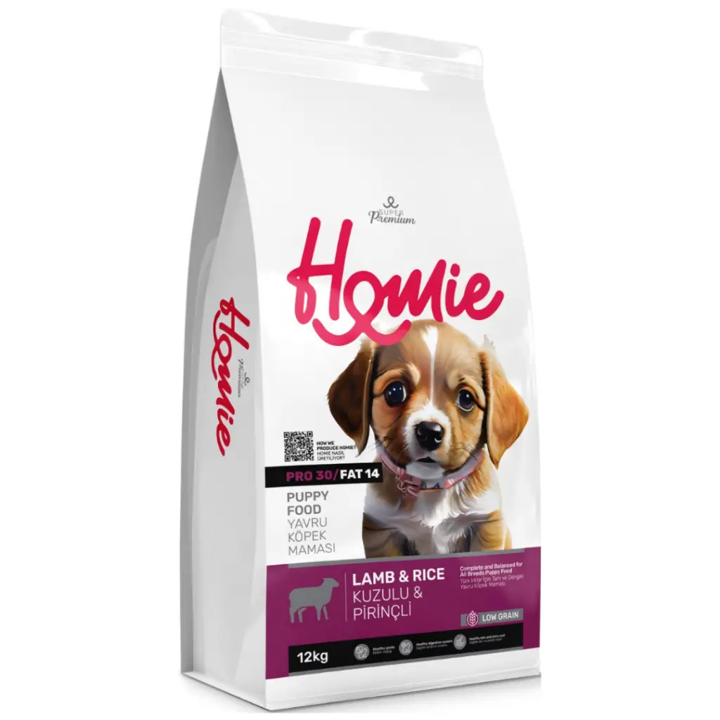 Homie Süper Premium Düşük Tahıllı Puppy Kuzu Etli Yavru Köpek Maması 12 Kg