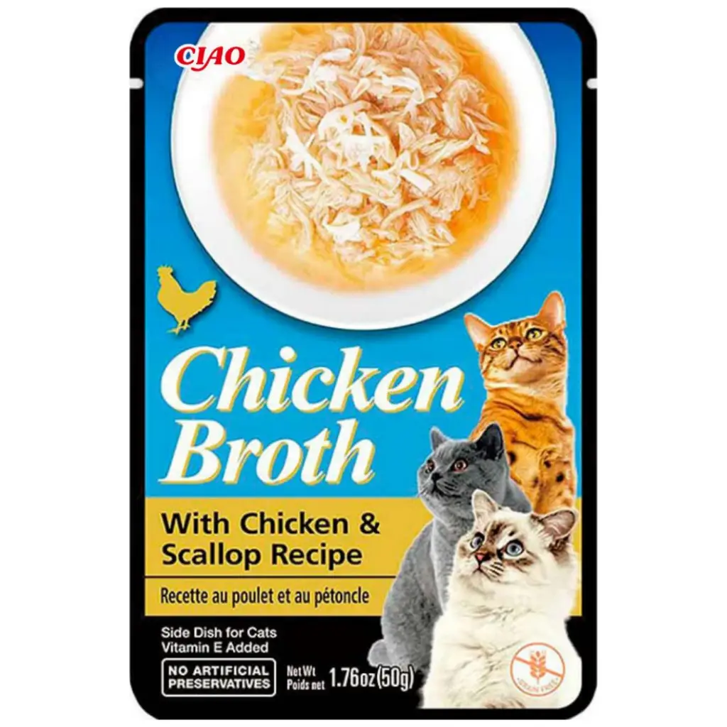 inaba Ciao Broth Tavuk Sulu ve Deniz Taraklı Kedi Çorbası 50 Gr