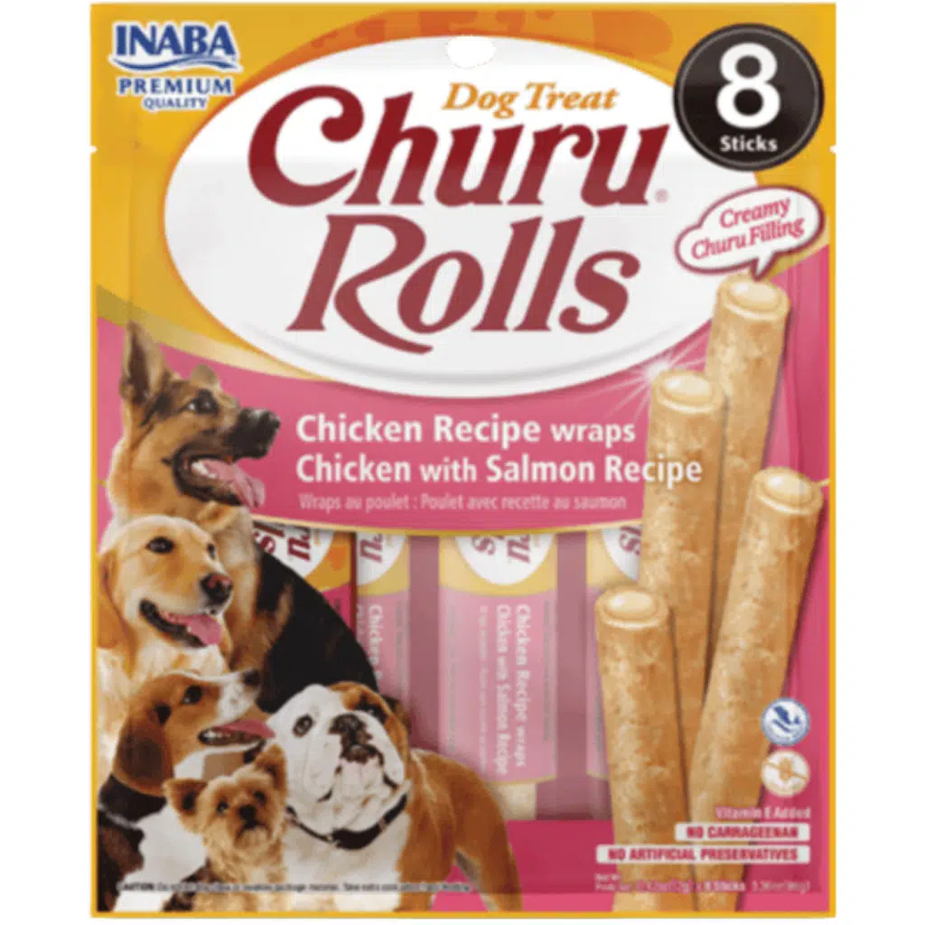 inaba Ciao Churu Rolls Stiks Tavuk Sargılı ve Somonlu Köpek Ödülü 8x12 Gr