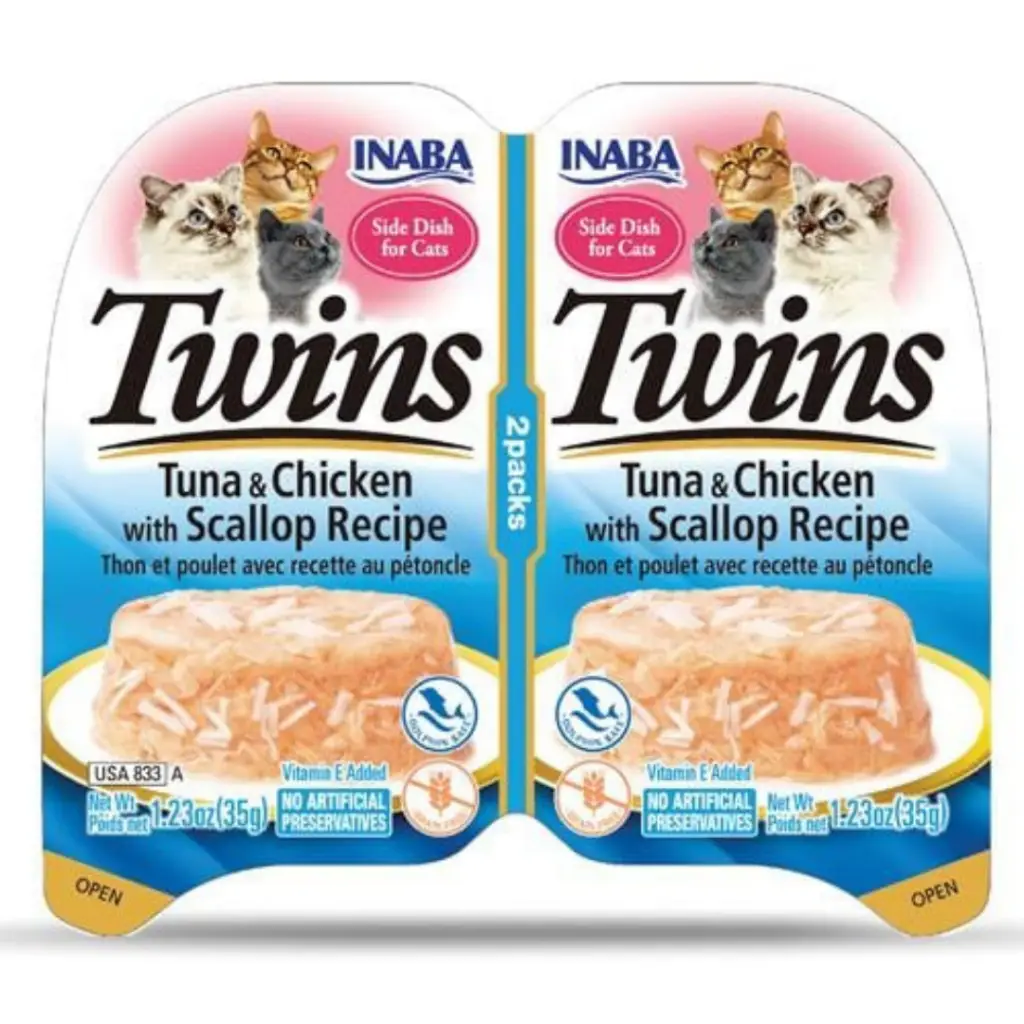 inaba Twins Ton Balıklı Deniz Taraklı ve Tavuklu Jöle İçinde Kedi Yaş Maması 2x35 Gr