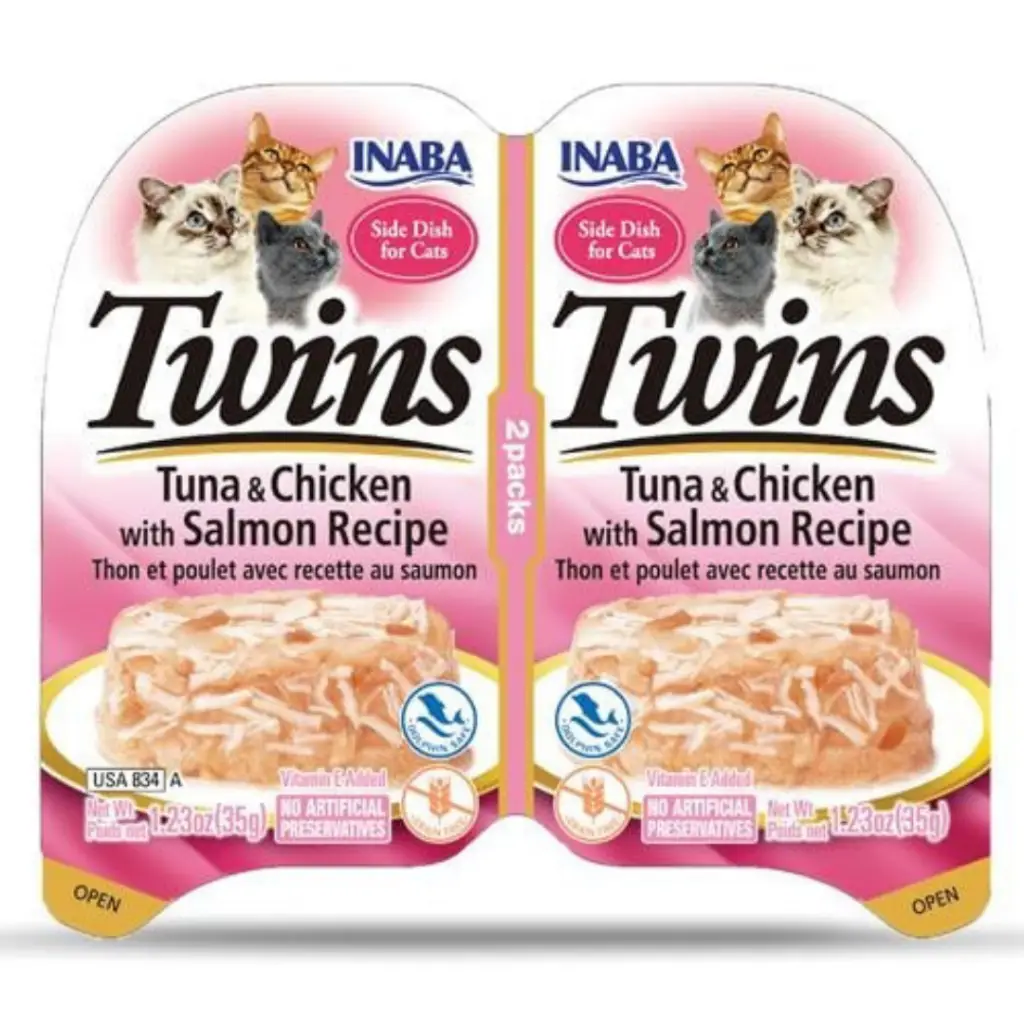 inaba Twins Ton Balıklı Somonlu ve Tavuklu Jöle İçinde Kedi Yaş Maması 2x35 Gr