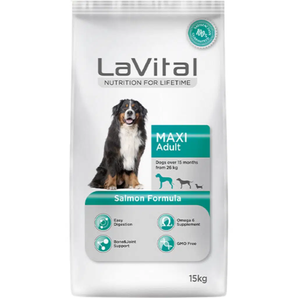 LaVital Maxi Adult Somonlu Büyük Irk Yetişkin Köpek Maması 15 Kg