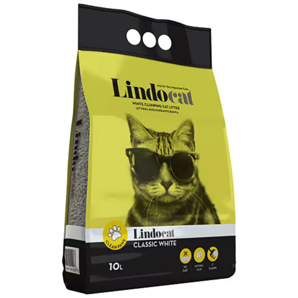 Lindocat Orijinal White Kokusuz Topaklanan Kalın Taneli Bentonit Kedi Kumu 10 Litre