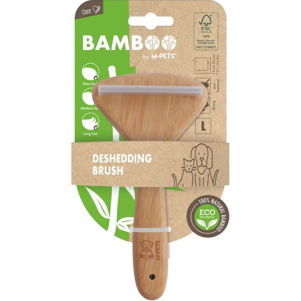M-Pets Bamboo De-Shedding Brush Furminatör Large