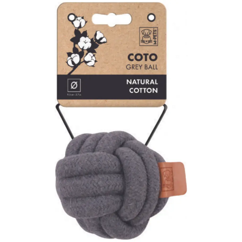 M-PETS Coto Grey Ball Örgü Top Köpekler İçin Oyuncak 9.50 Cm