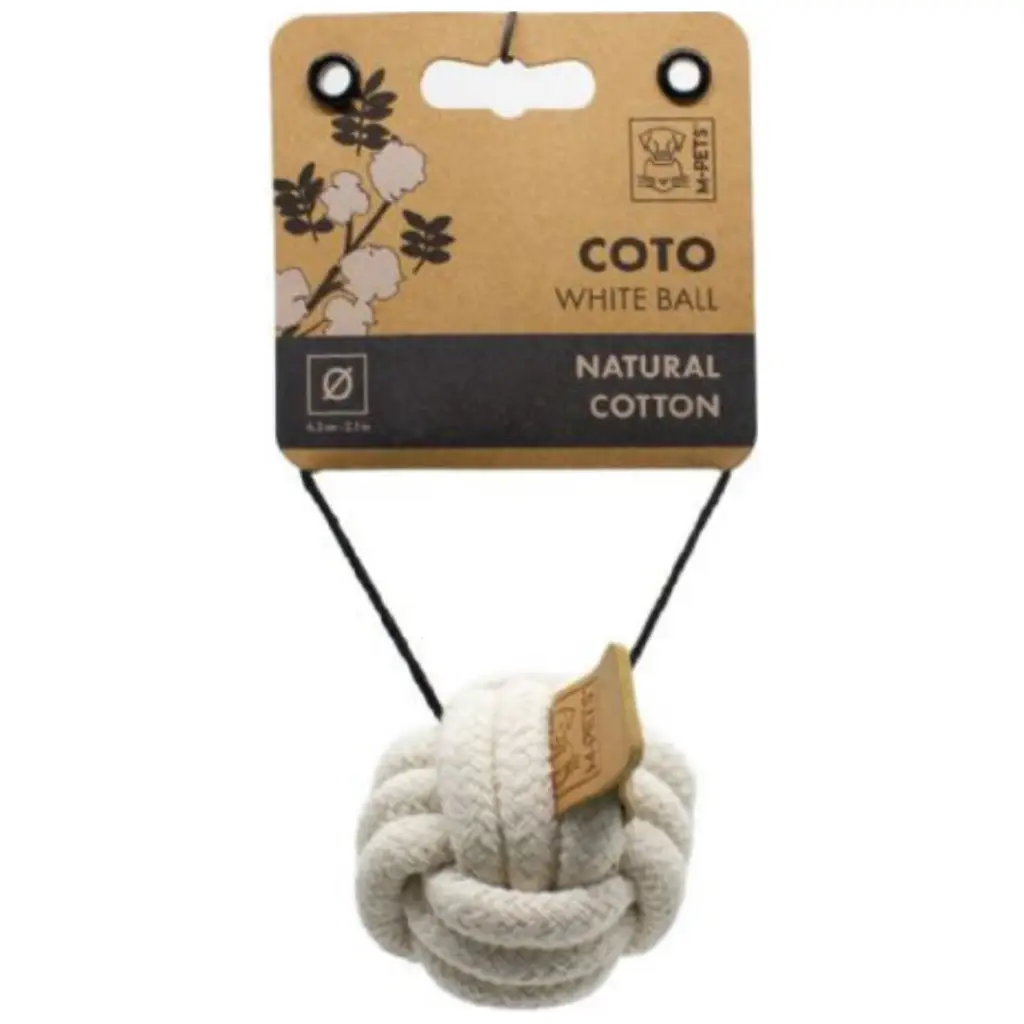 M-PETS Coto White Loop Ball Örgü Top Köpekler İçin Oyuncak 6.50 Cm