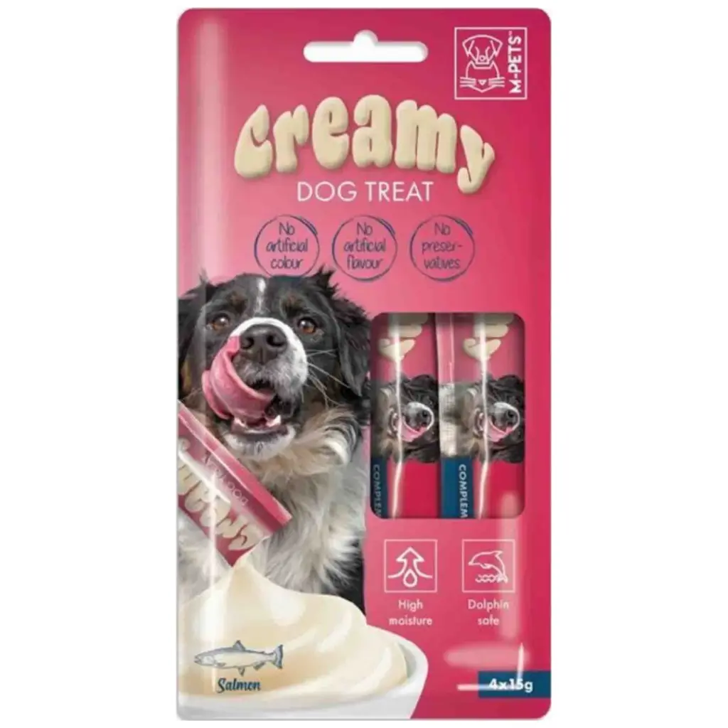 M-PETS Creamy Somon Balıklı Krema Köpek Ödülü 4x15 Gr