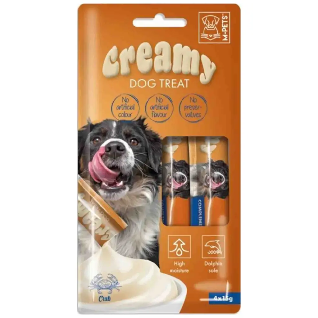 M-PETS Creamy Yengeçli Krema Köpek Ödülü 4 x 15 Gr