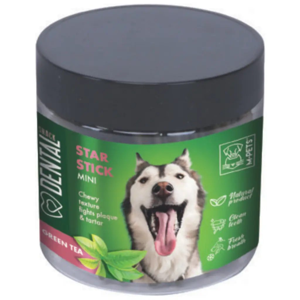 M-PETS Dental Snack Green Tea Star Stick Mini Köpek Ödülü 110 Gr