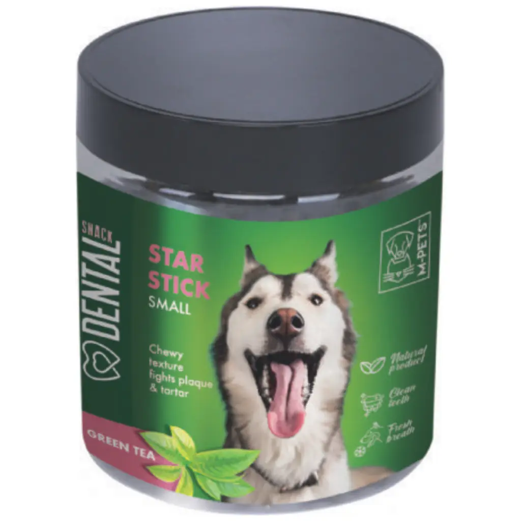M-PETS Dental Snack Green Tea Star Stick Small Köpek Ödülü 170 Gr