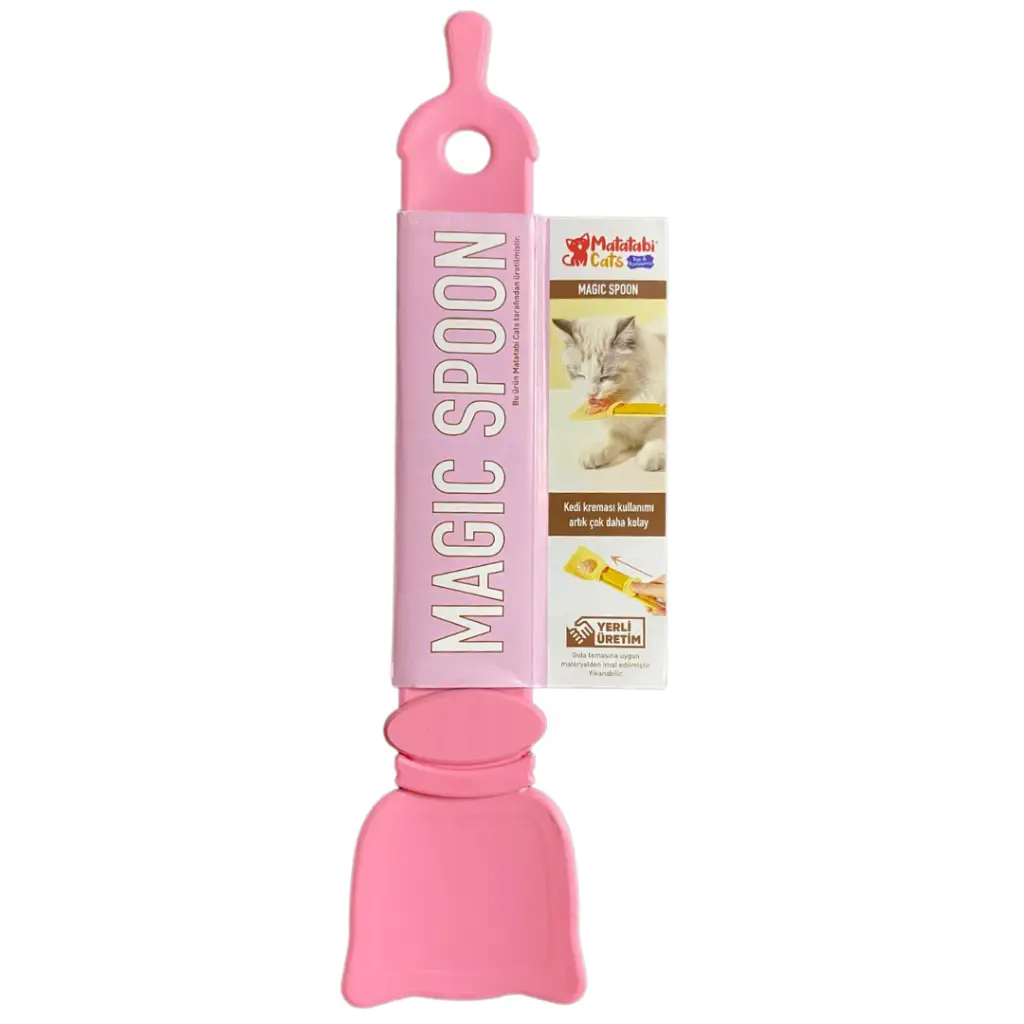 Magic Spoon Kedi ve Köpek Sıvı Ödül Maması Kolay Yedirme Kaşığı Pembe