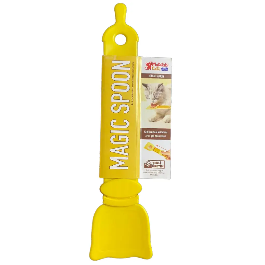 Magic Spoon Kedi ve Köpek Sıvı Ödül Maması Kolay Yedirme Kaşığı Sarı