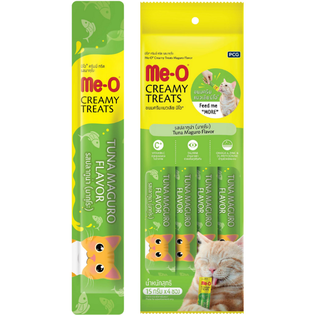 Me-O Creamy Sarı Yüzgeçli Orkinos ve Ton Balıklı Krema Kedi Ödülü 4x15 Gr
