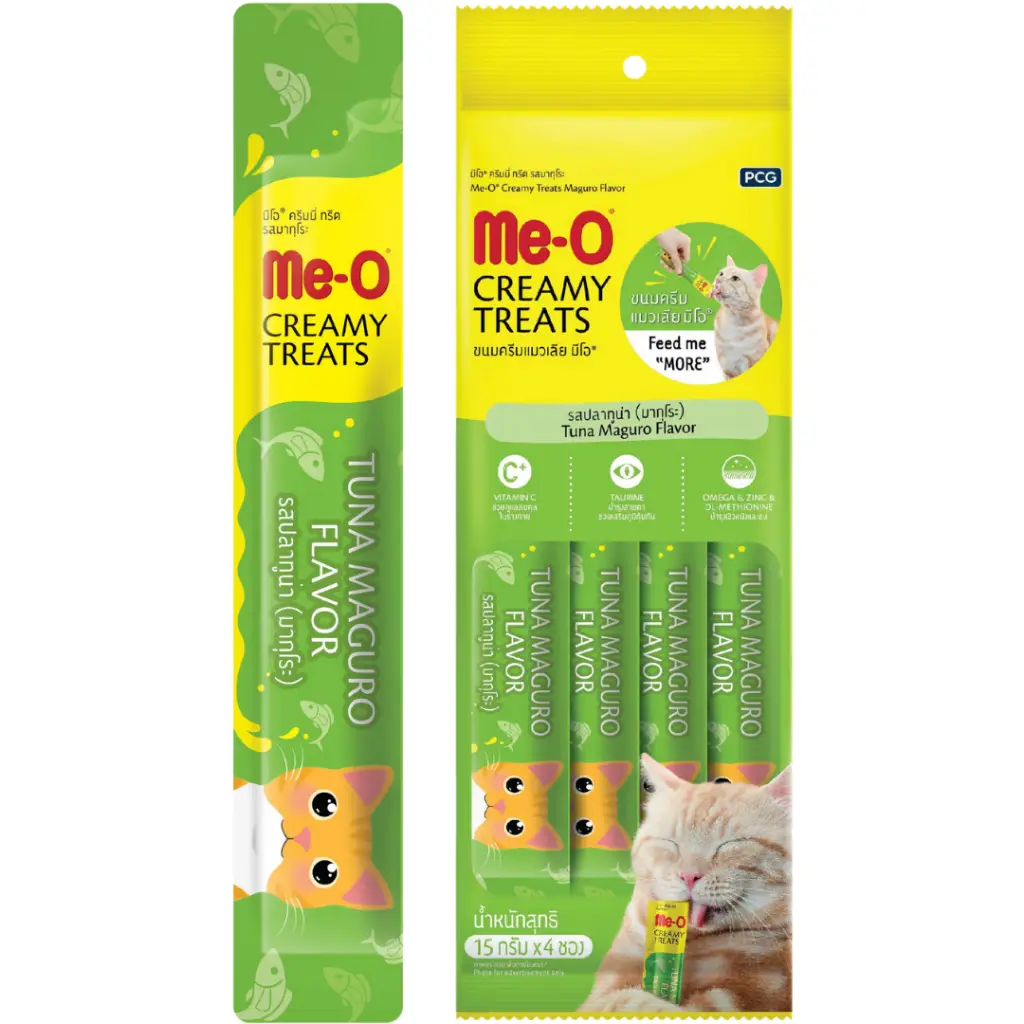 Me-O Creamy Sarı Yüzgeçli Orkinos ve Ton Balıklı Krema Kedi Ödülü 4x15 Gr