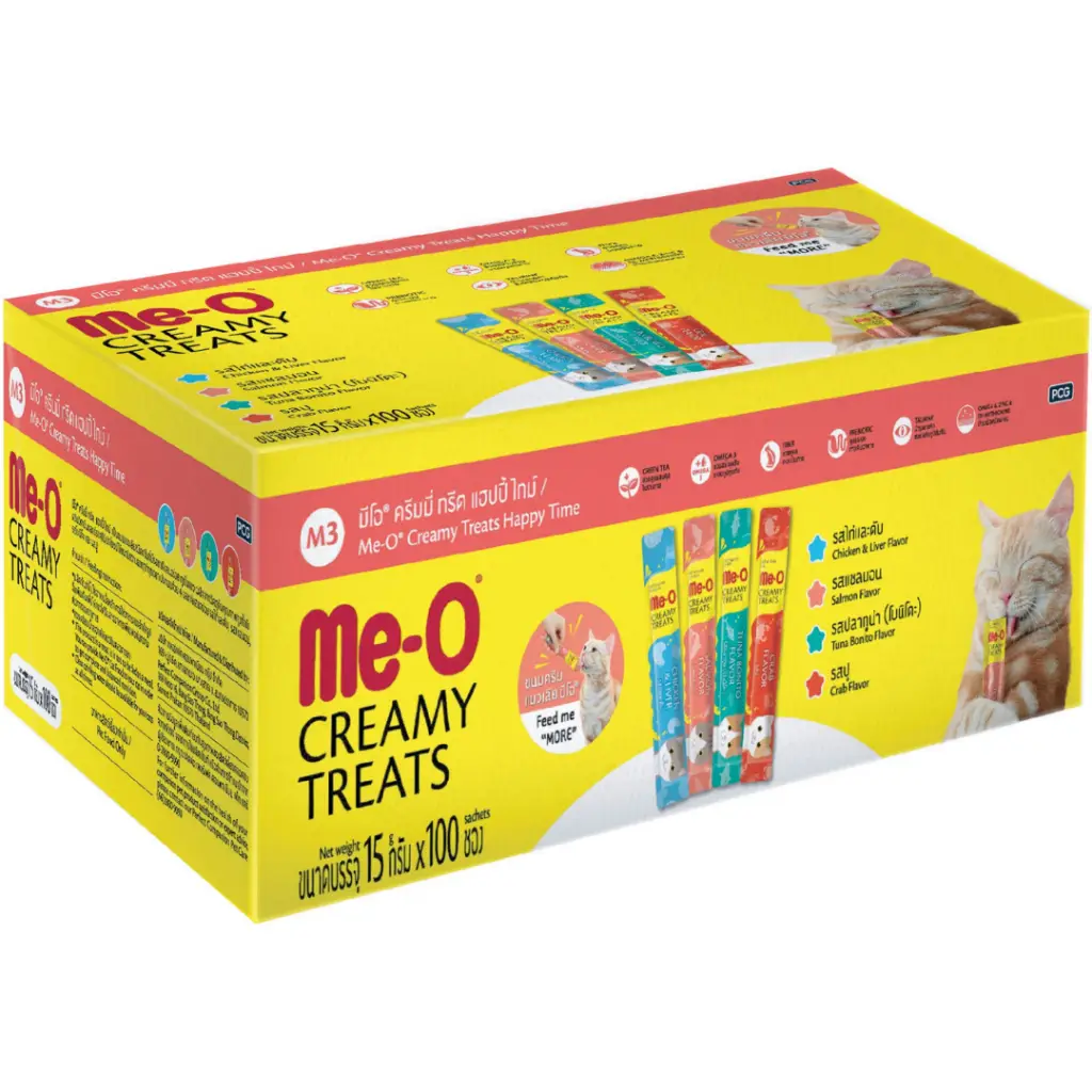 Me-O Creamy Treats Happy Time Mix Karışık Krema Kedi Ödülü 100x15 Gr