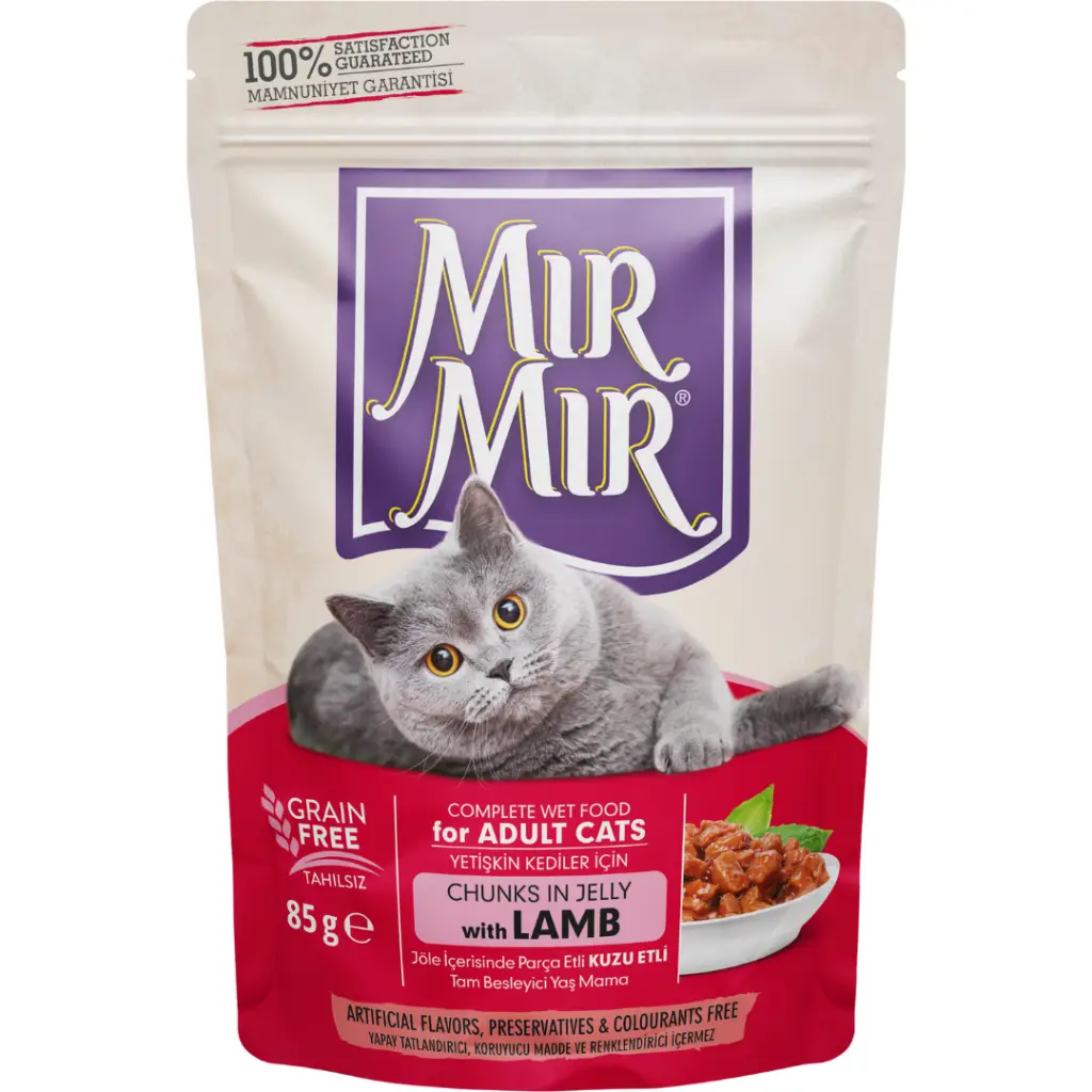 MırMır Chunks İn Jelly Kuzu Etli Tahılsız Pouch Kedi Yaş Maması 85 Gr