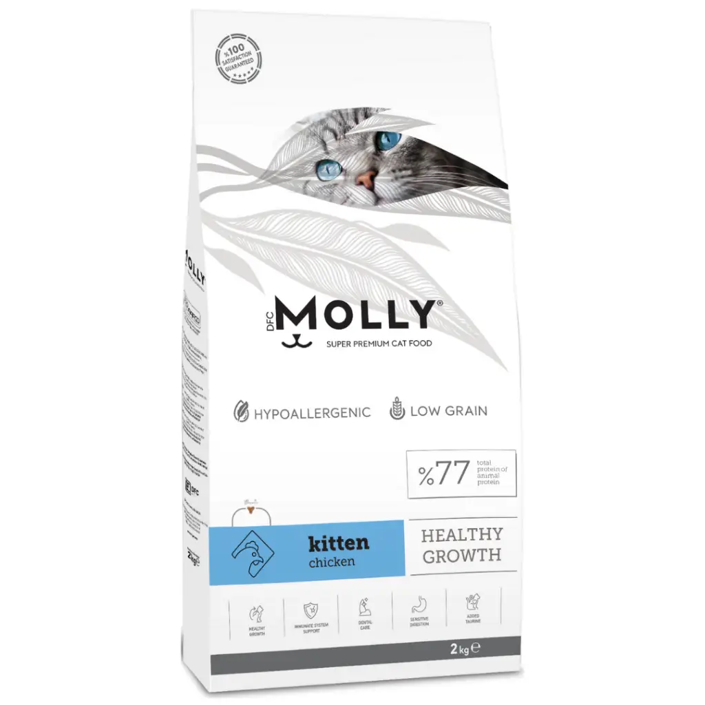 Molly Düşük Tahıllı Hypoallergenic Kitten Tavuklu Yavru Kedi Maması 2 Kg