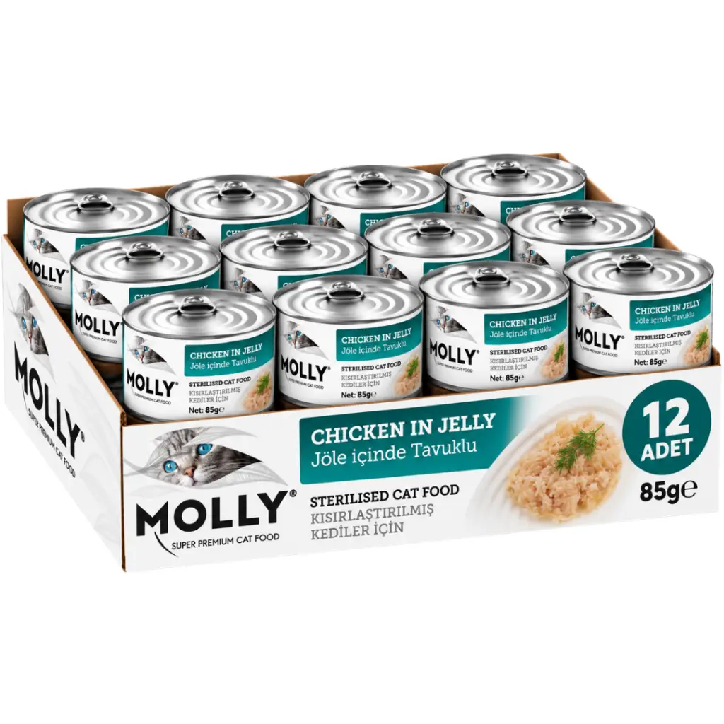 Molly Jöle İçinde Tavuklu Kısırlaştırılmış Kedi Konservesi 85 Gr 12 Adet