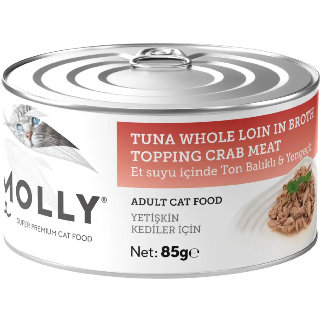 Molly Kendi Et Suyu İçinde Ton Balıklı & Yengeçli Yetişkin Kedi Konservesi 85 Gr