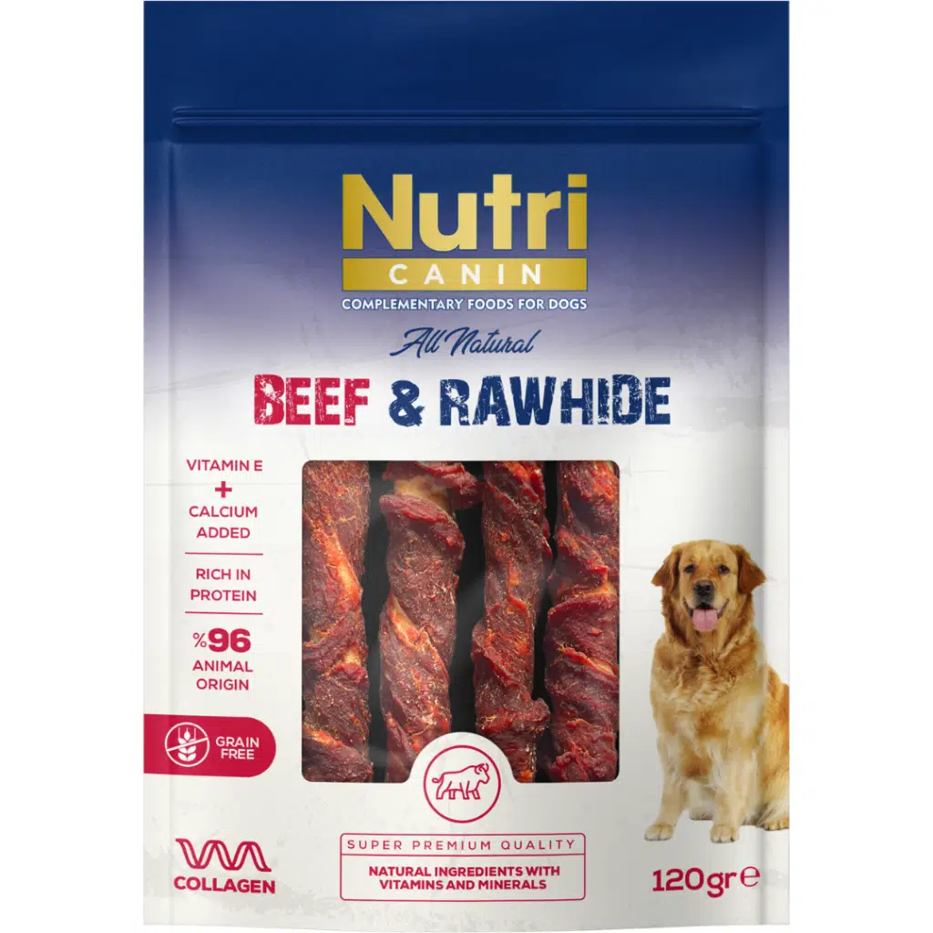 Nutri Canin Beef & Rawhide Sığır Eti Sargılı Kemik Köpek Ödülü 120 Gr
