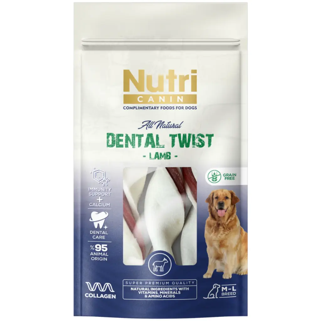 Nutri Canin Dental Twist Kuzu Etli Köpek Ödülü 120 Gr