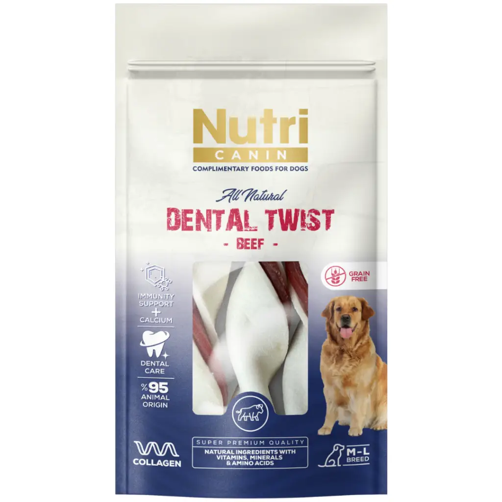 Nutri Canin Dental Twist Sığır Etli Köpek Ödülü 120 Gr