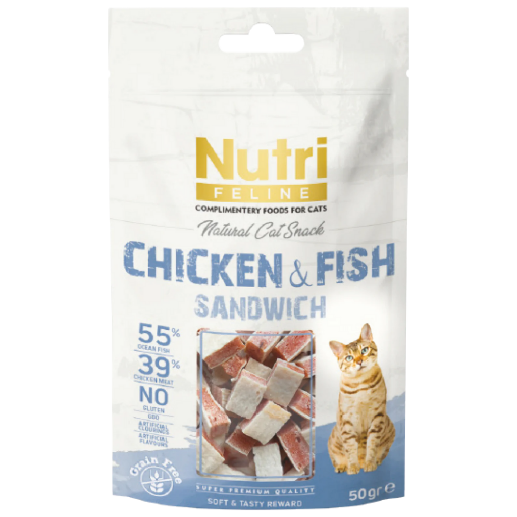 Nutri Feline Chicken & Fish Sandwich Kedi Ödülü 50 Gr