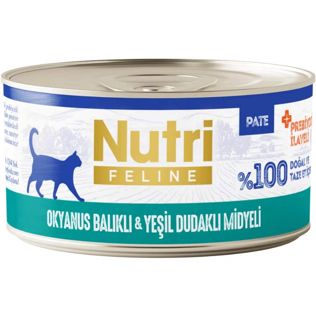 Nutri Feline Okyanus Balıklı ve Yeşil Dudaklı Midyeli Tahılsız Yetişkin Kedi Konservesi Pate 70 Gr