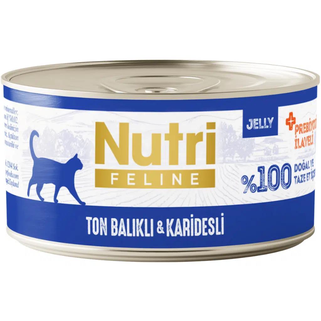 Nutri Feline Ton Balıklı ve Karidesli Tahılsız Yetişkin Kedi Konservesi Pate 70 Gr