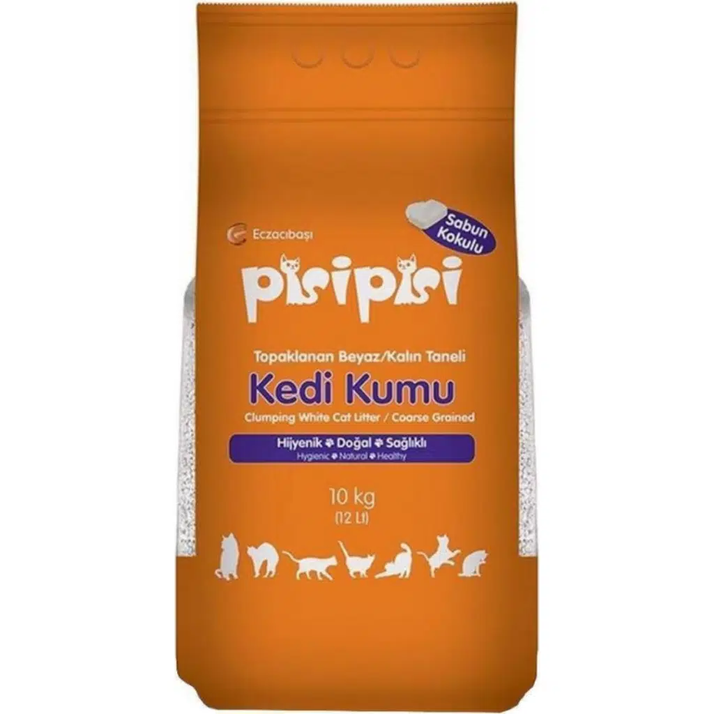 Pisipisi Sabun Kokulu Kalın Tane Bentonit Kedi Kumu 10 Kg