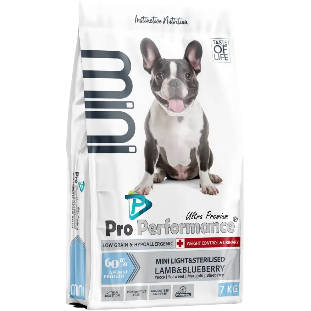 Pro Performance Mini Light Sterilised Kuzu Etli Yaban Mersinli Küçük Irk Kısırlaştırılmış Köpek Maması 7 Kg