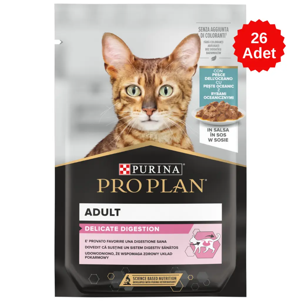 Pro Plan Delicate Sos İçinde Okyanus Balıklı Pouch Kedi Yaş Maması 26x85 Gr