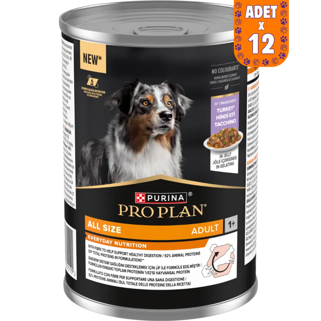 Pro Plan Everday Nutrition Jöle İçerisinde Hindi Etli Köpek Konservesi 400 Gr 12 Adet