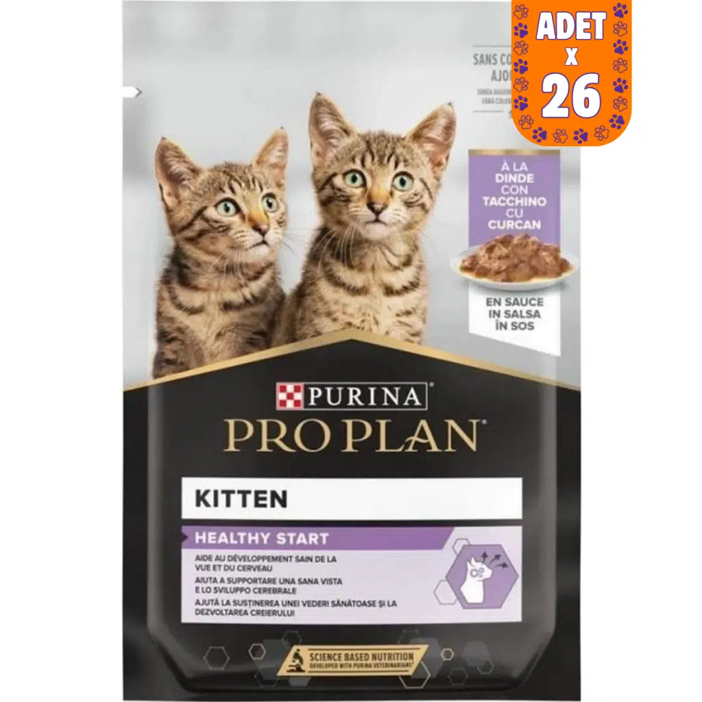 Pro Plan Kitten Sos İçinde Hindi Etli Pouch Yavru Kedi Yaş Maması 26x85 Gr