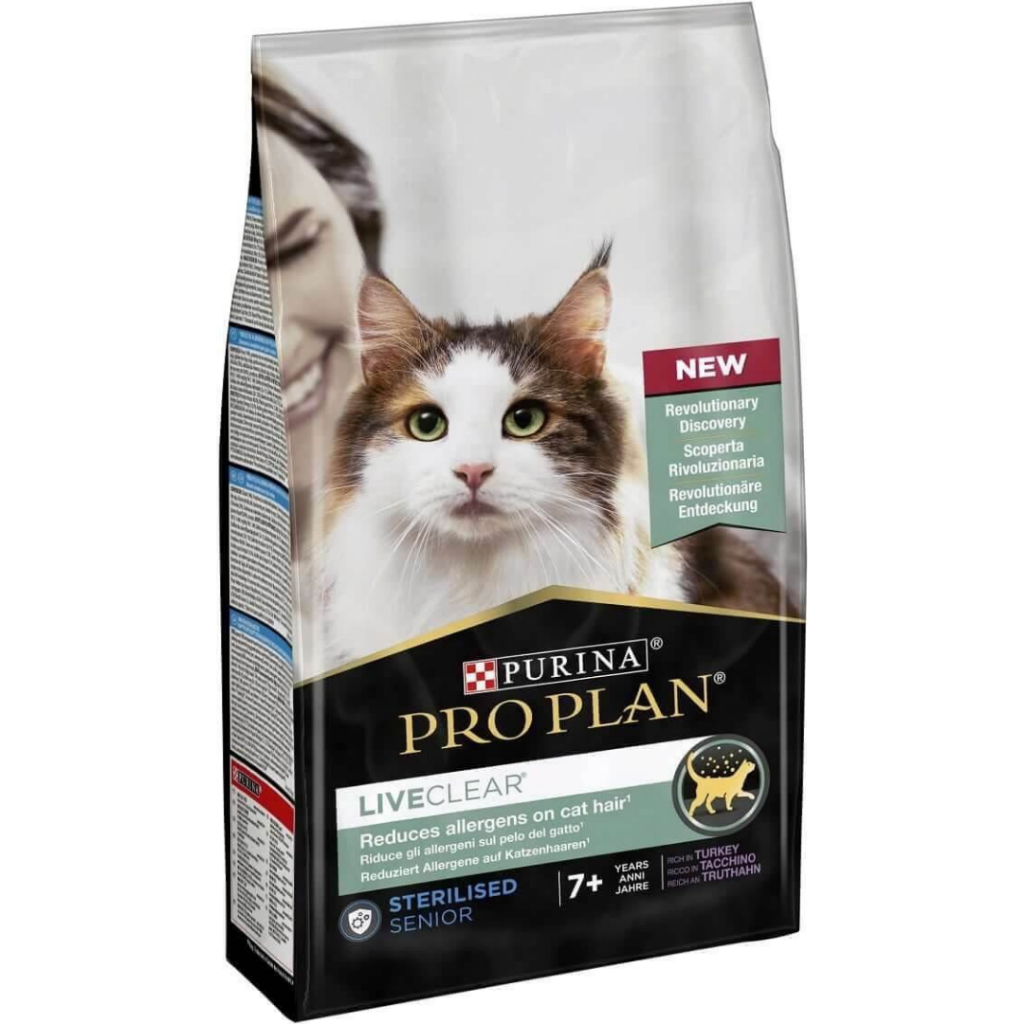 Pro Plan Liveclear Sterilised Senior 7 Yaş Üstü Hindi Etli Kısırlaştırılmış Yaşlı Kedi Maması 1.4 Kg