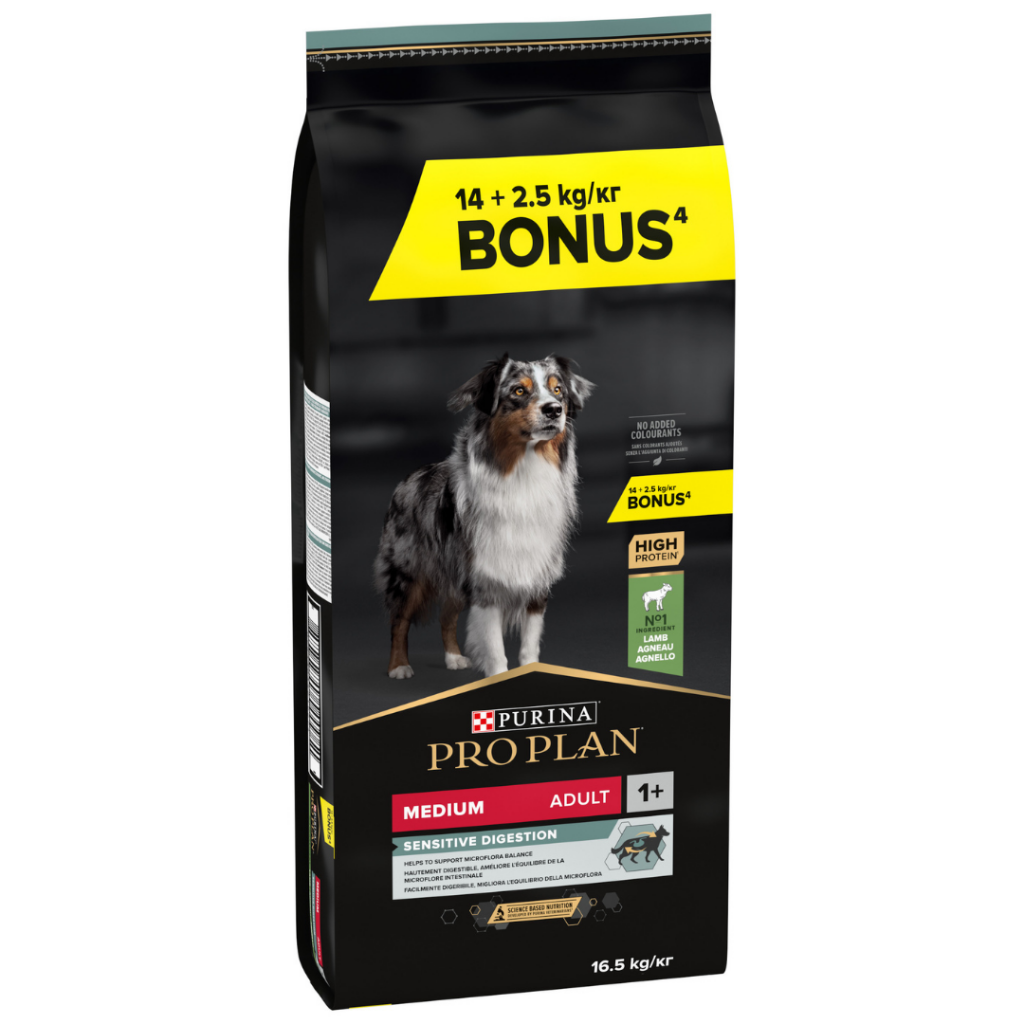 Pro Plan Sensitive Digestion Kuzu Etli Medium Adult Orta Irk Yetişkin Köpek Maması 14+2.5 Kg
