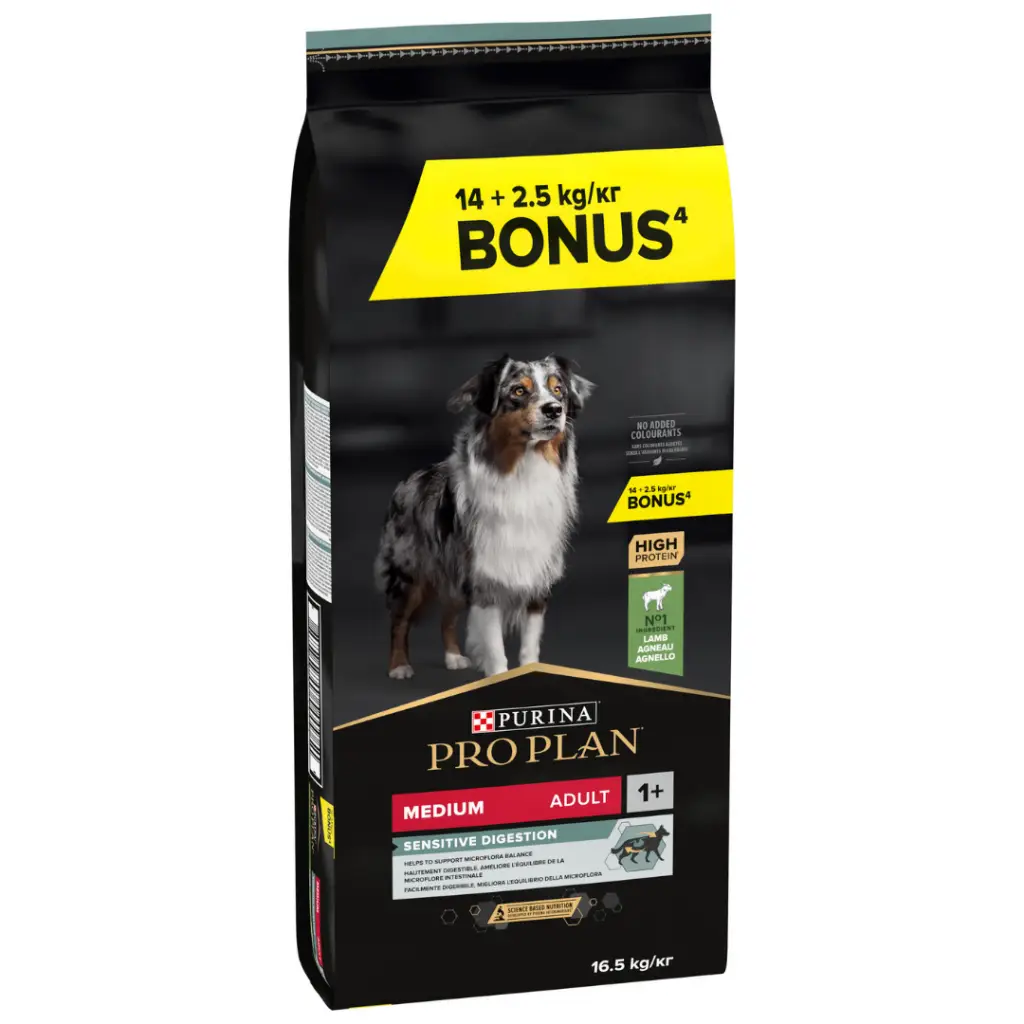 Pro Plan Sensitive Digestion Kuzu Etli Medium Adult Orta Irk Yetişkin Köpek Maması 14+2.5 Kg