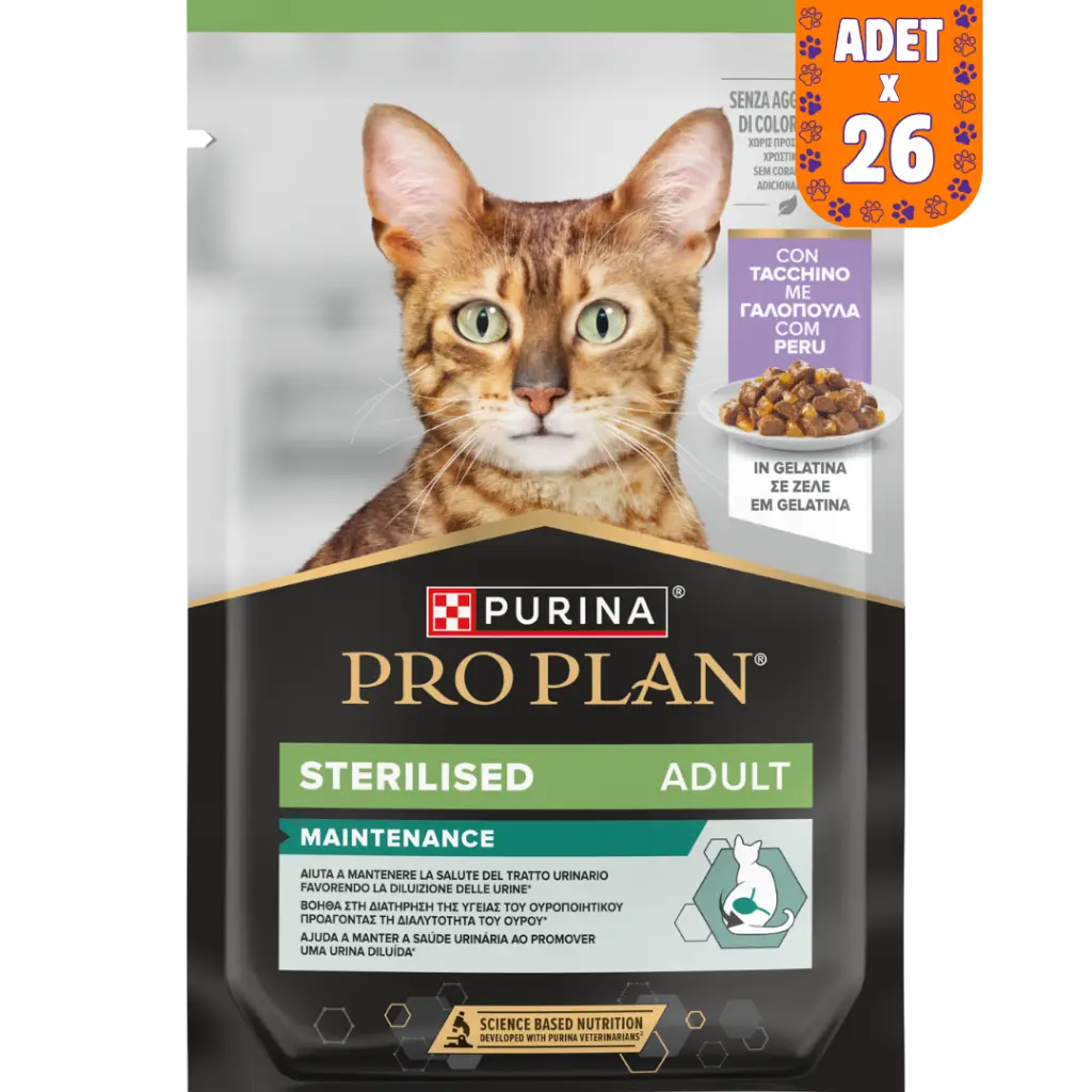Pro Plan Sterilised Jöle İçerisinde Hindi Etli Kısırlaştırılmış Kedi Yaş Maması Pouch 85 Gr 26 Adet