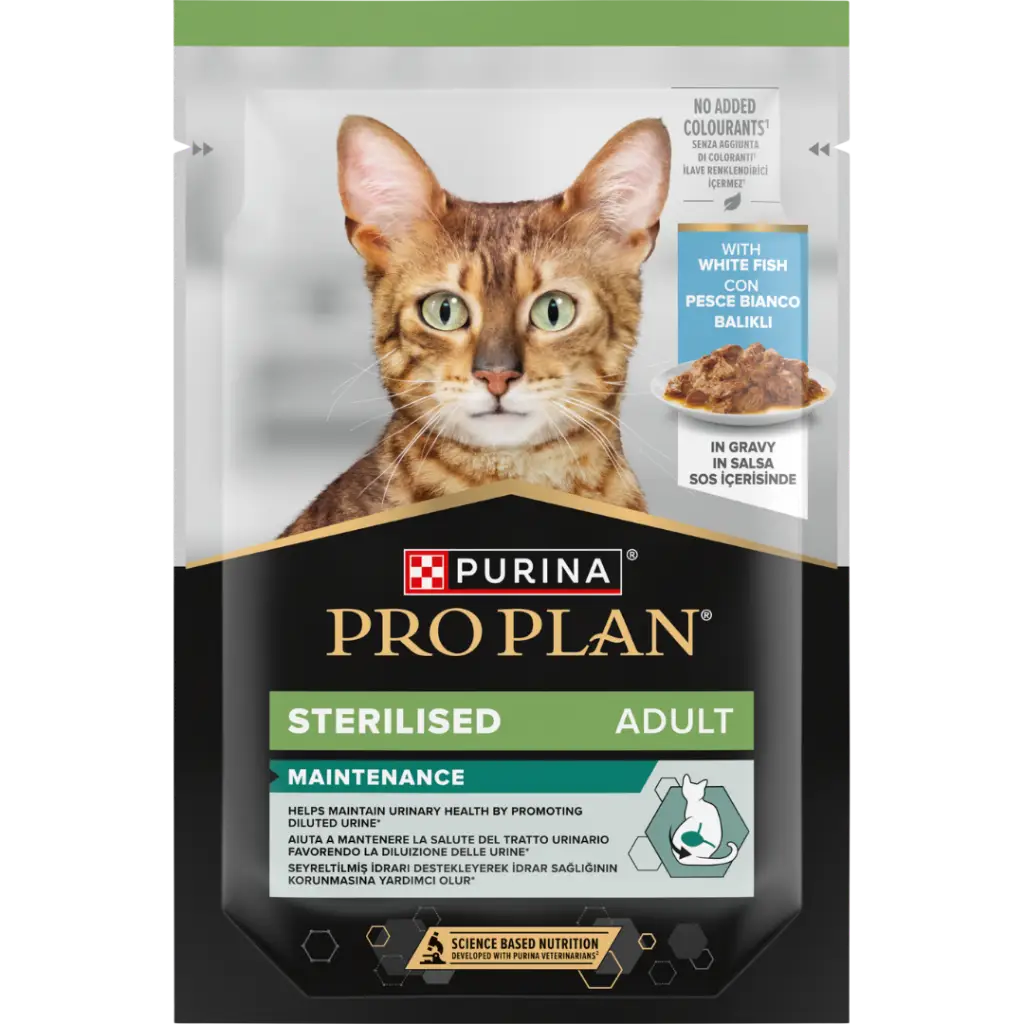 Pro Plan Sterilised Sos İçinde Beyaz Balıklı Kısırlaştırılmış Pouch Kedi Yaş Maması 85 Gr