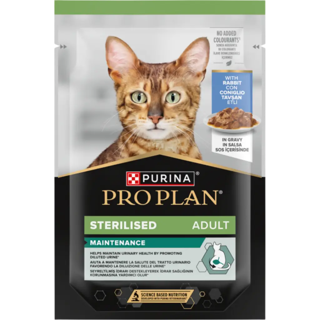 Pro Plan Sterilised Sos İçinde Tavşan Etli Kısırlaştırılmış Pouch Kedi Yaş Maması 85 Gr