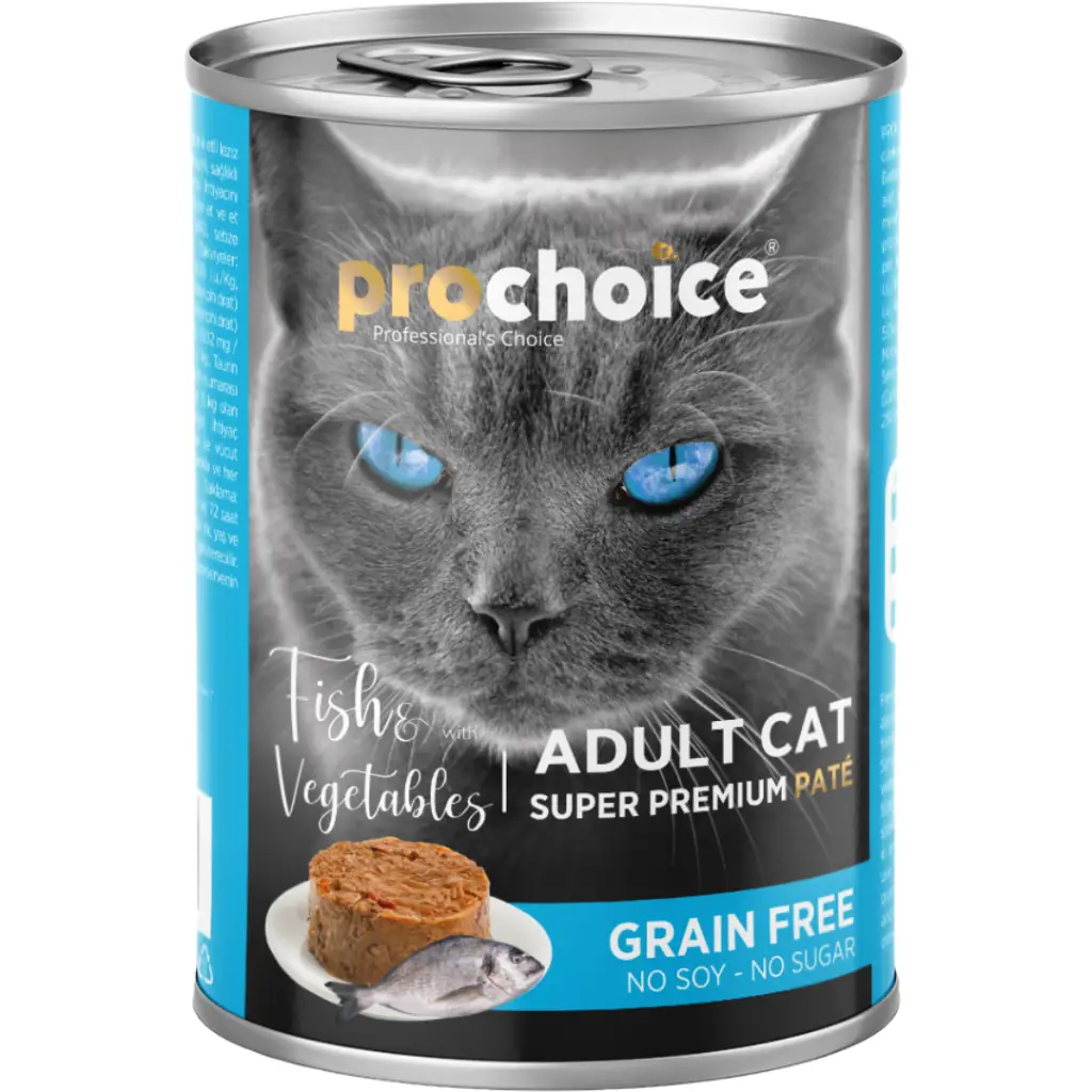 Prochoice Balık Etli ve Sebzeli Tahılsız Kedi Konservesi Pate 400 Gr