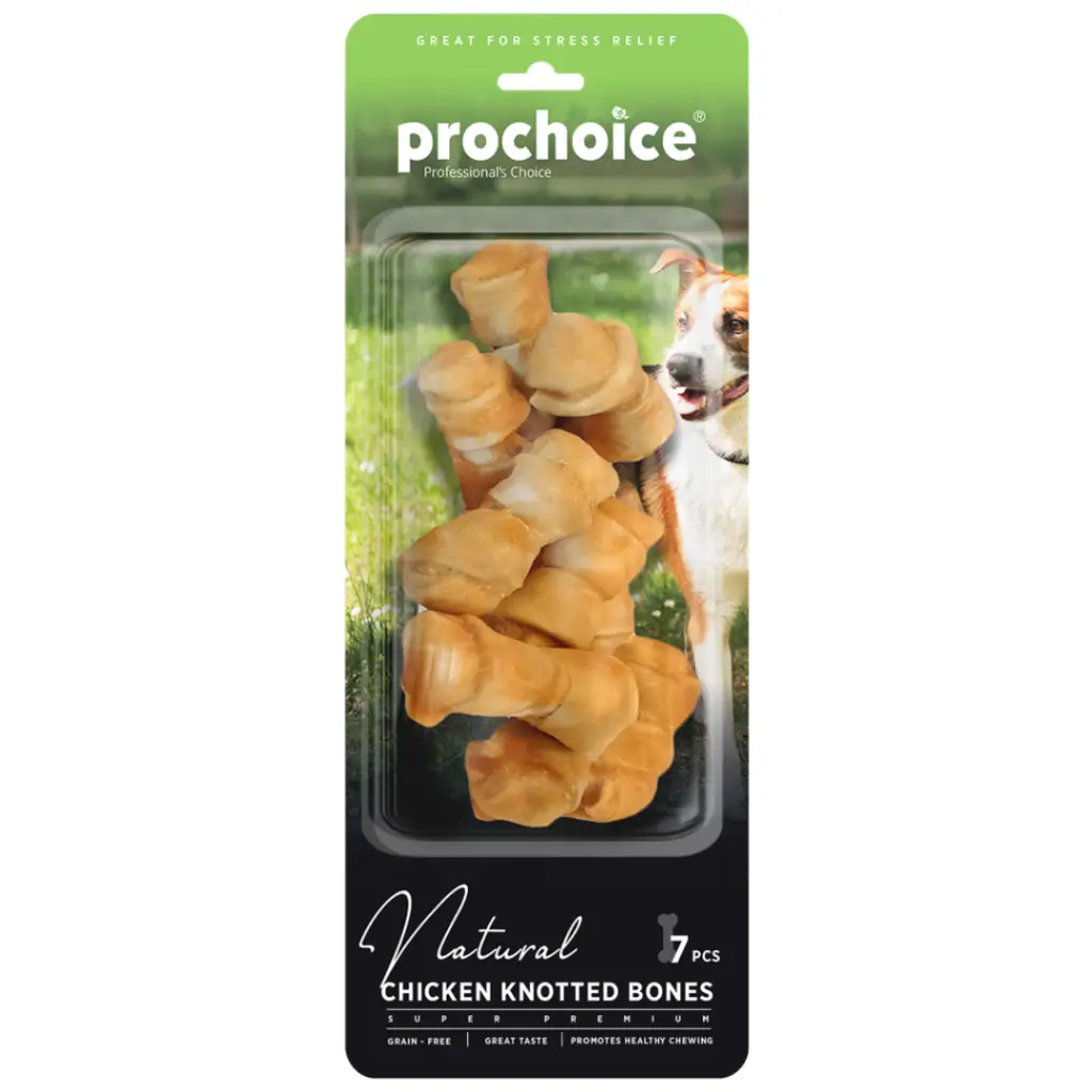 Prochoice Natural Chicken Knotted Bones Tavuk Etli Düğümlü Kemik Köpek Ödülü 7 Li