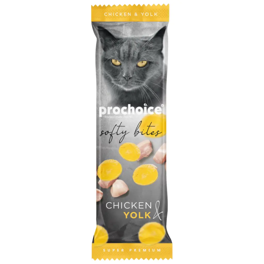 Prochoice Softy Bites Chicken & Yolk Kediler için Yumuşak Atıştırmalık Kedi Ödülü 10 Gr