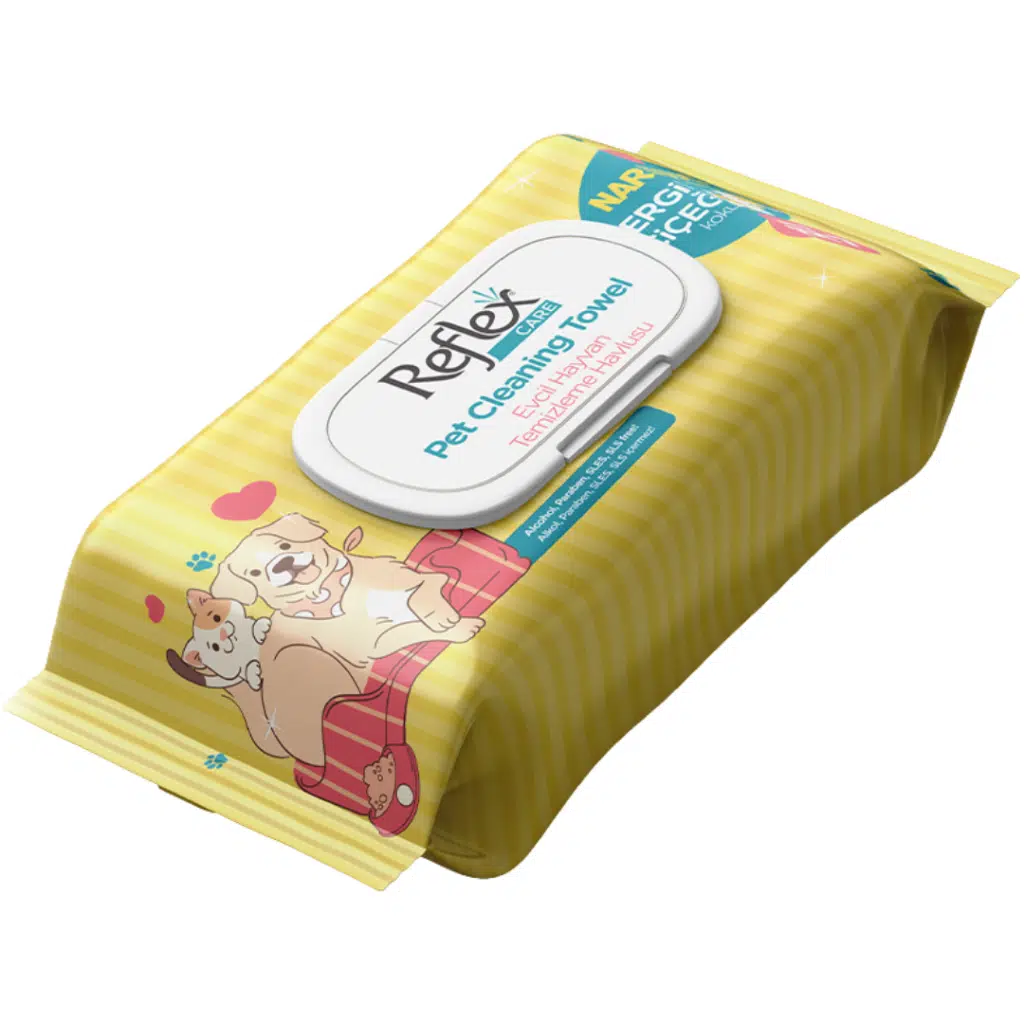 Reflex Care Nergis Çiçeği Kokulu Evcil Hayvanlar İçin Çok Amaçlı Temizleme Havlusu 50 Li