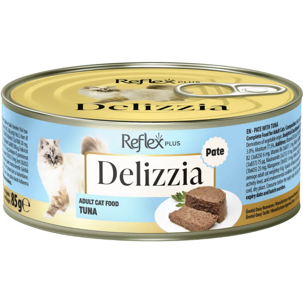 Reflex Plus Delizzia Kıyılmış Ton Balıklı Yetişkin Kedi Konservesi Pate 85 Gr