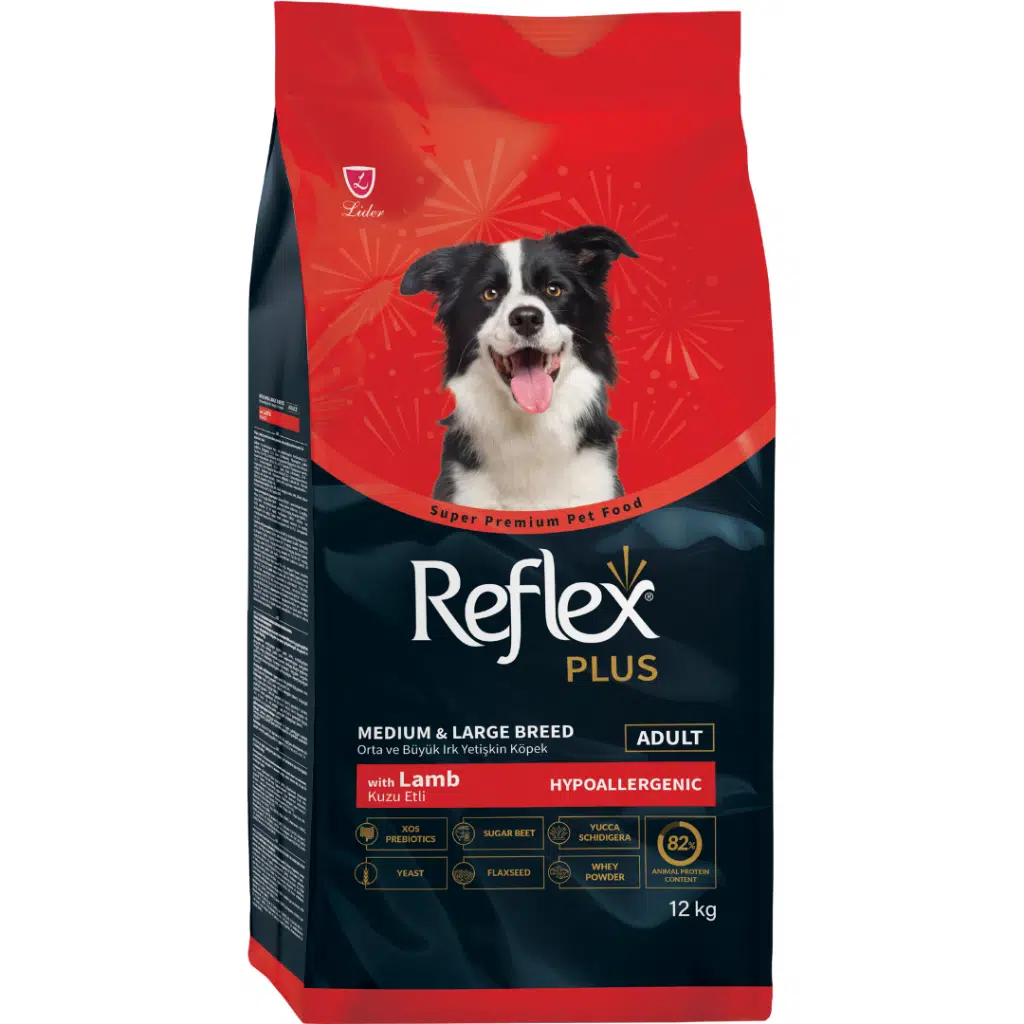 Reflex Plus Kuzu Etli Orta ve Büyük Irk Yetişkin Köpek Maması 12 Kg