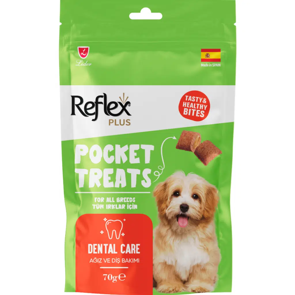 Reflex Plus Pocket Treats Dental Care Ağız ve Diş Sağlığı İçin Köpek Ödülü 70 Gr